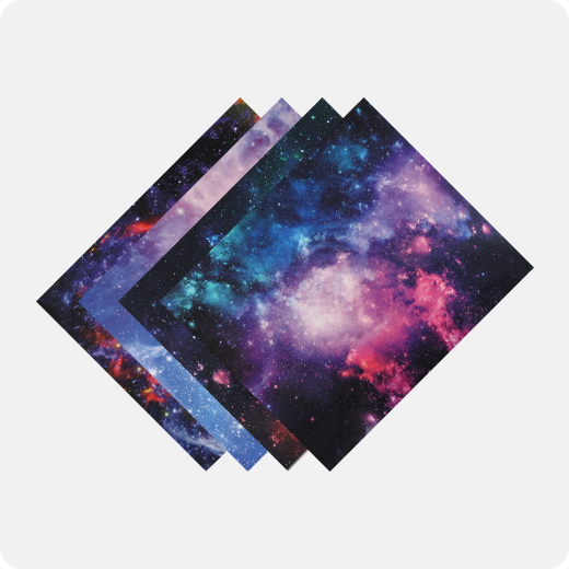 Galaxy Heat Transfer Vinyl Sheet - 11.8 x 8.5 Single Pack (4 Colors) Galaxy 3 (Purple Blue )