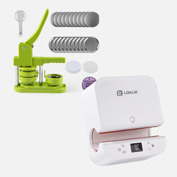 [Machine bundle]HTVRONT/LOKLiK Auto Tumbler Heat Press Machine+Button Maker Machine 58mm+Free 110pcs Button Supplies