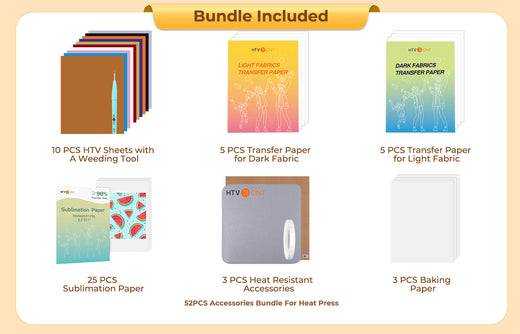 [St. Patrick's Day Deals] Auto Heat Press Machine 15" x 15" 110V +Stater Kit (Include HTV Vinyl&Sublimation Bundle, Transfer Paper,Tools&Heat Press Mat)