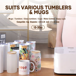 [Halloween Limited Offer] Auto Tumbler Heat Press Machine  +Super Valued Bundle(30pcs Sublimation Paper+6pack Sublimation Mugs Blank-11oz+4Pack Glass 16oz+4Pack Tumbler Blank- 20oz+Sticker Paper*30+HTV*5+Adhesive Rolls*3+PTFE Teflon&Heat Tape+Gloves≥￡129)