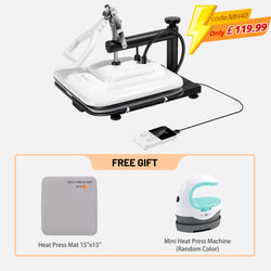 [⚡Flash Deal] Manual Heat Press Machine 15" x 15" 230V - (2 Colors) & Free Mini Heat Press