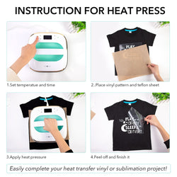 [Premium Bundle] T shirt Heat Press Machine - 10"X10"&Premium Box(Sublimation Paper*150+20Rolls HTV-20colors+Sublimation HTV*10+PTFE Teflon Sheet*3 ≥￡100)