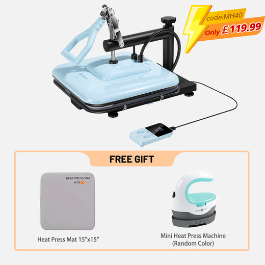 [⚡Flash Deal] Manual Heat Press Machine 15" x 15" 230V - (2 Colors) & Free Mini Heat Press