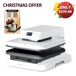 【Christmas Deals】HTVRONT Auto Heat Press Machine 15" x 15"  230V - (2 Colors) & Materials Box For Free