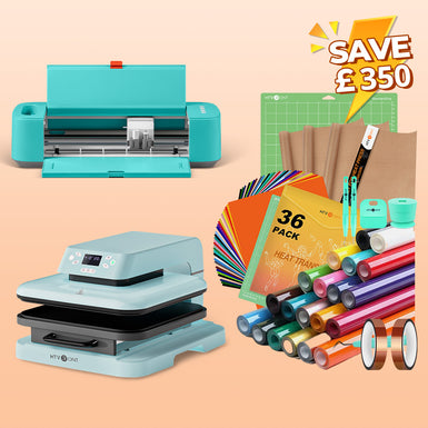 [Essential Bundle] HTVRONT Auto Heat Press Machine 15" x 15" + Loklik Crafter™ Cutting Machine + Materials Bundle