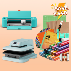 [Essential Bundle] HTVRONT Auto Heat Press Machine 15" x 15" + Loklik Crafter™ Cutting Machine + Materials Bundle