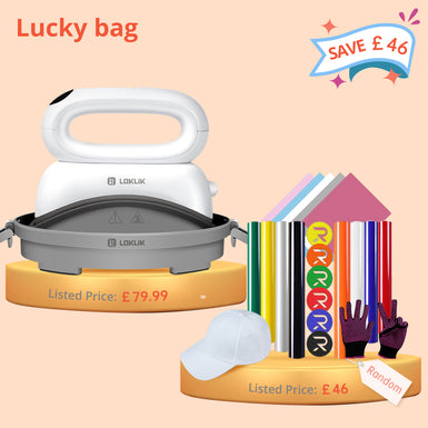 [Lucky bag]Hat Heat Press Machine+Lucky bag(Puff HTV*8+Baseball Cap Blank*1+HTV*5+PTFE Teflon Sheet*1+1Pair Gloves≥￡46)