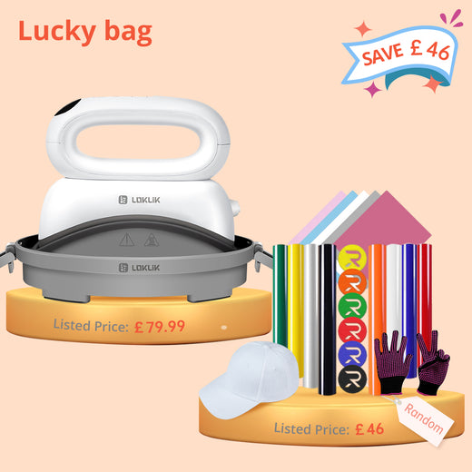 [Lucky bag]Hat Heat Press Machine+Lucky bag(Puff HTV*8+Baseball Cap Blank*1+HTV*5+PTFE Teflon Sheet*1+1Pair Gloves≥￡46)