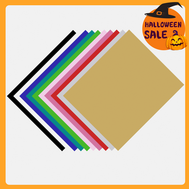 Heat Transfer Vinyl Bundle - 12"x10" 10 Pack（10 Assorted Colors）