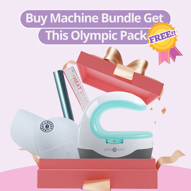 Free Olympic Pack: Portable Mini Heat Press 2 & 1 Pack Baseball cap & 1 Roll HTV Vinyl