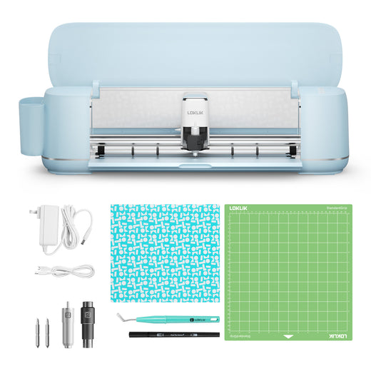 [Everything Bundle] LOKLiK iCraft™ Cutting Machine + Everything Bundle (36 sheets HTV, 8 rolls adhesive vinyl, 25 sheets printable vinyl, cutting mat, weeding tools)