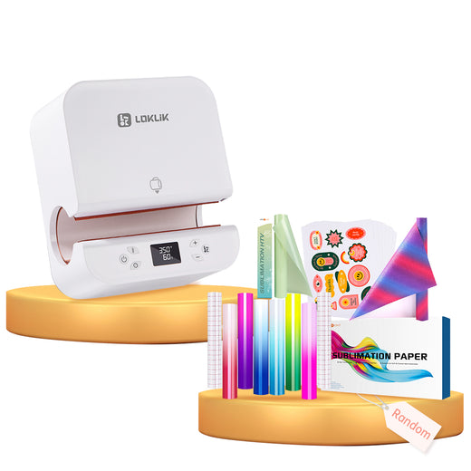 [Lucky Bag]Auto Tumbler Heat Press Machine 230V+Lucky Bag(Sublimation Paper*150 + Sublimation HTV*5+Sticker Paper*20+Color-Changing Adhesive Vinyl*6 +Glitter Rainbow Permanent Vinyl Roll+1Pair Gloves≥￡72)