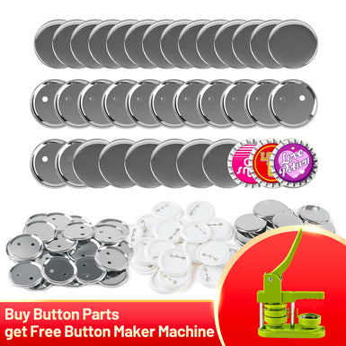 [Buy Button Parts get Free Button Maker Machine]HTVRONT Blank Button Making Supplies Bundle(1640pcs 58mm/2.25 inch for Button Maker Machine 58mm)