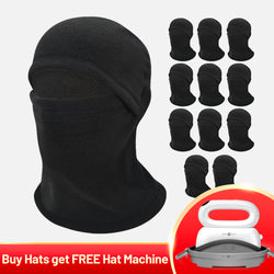 [Buy Hats get Free Hat Heat Press Machine]10 Pack Baseball Cap Blanks Bundle / 12 Pack Thermal Winter Ski Mask Blanks Bundle,For Heat Press HTV vinyl/PUFF/Sublimation and more