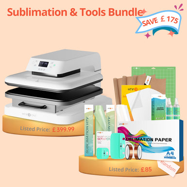 [Sublimation & Tools Bundle] HTVRONT Auto Heat Press Machine 15" x 15"  230V + Sublimation & Tools Bundle（≥￡85）