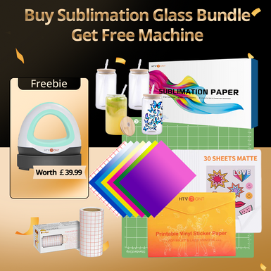 [Sublimation Glass Bundle] 4 Pack Sublimation Glass & Sublimation Paper & Adhesive Vinyl Bundle