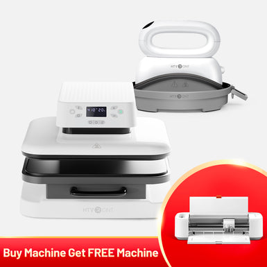 [Buy Machine Get Free Machine] HTVRONT Auto Heat Press Machine 15" x 15" + Hat Heat Press Machine + Loklik Cutting Machine