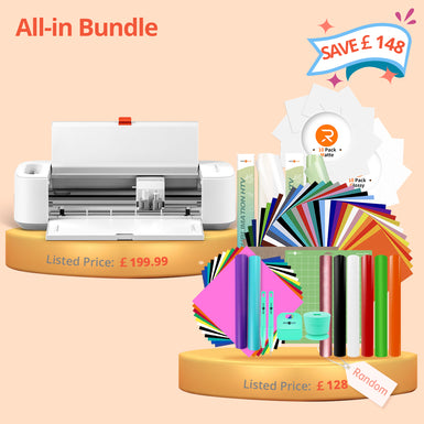 [All-in Bundle] LOKLiK Crafter™ Cutting Machine + All-in Bundle ≥￡128 (Including Heat Transfer Vinyl, Sublimation HTV, Adhesive Vinyl, Printable Paper, Tools)