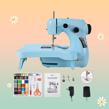 [Easter Special] HTVRONT Mini Sewing Machine for Beginners + Extension Table + 42 Pcs Sewing Set +Neddle Threadar+4pcs Metal Bobbins