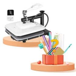 [⚡Flash Deal] Manual Heat Press Machine 15" x 15" 230V - (2 Colors) & Free Materials