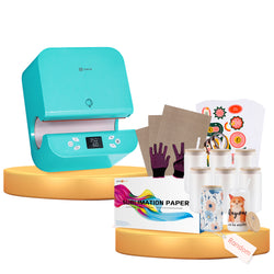 [Glasses Bundle]Auto Tumbler Heat Press Machine 230V +Glasses bundle (8pack Sublimation Glass Blank 16oz +Sublimation Paper*150+ Sticker Paper*20+PTFE Teflon Sheet*3+Heat Press tape*3+1Pair Gloves≥￡95)