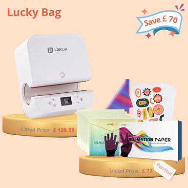 [Lucky Bag]Auto Tumbler Heat Press Machine 230V+Lucky Bag(Sublimation Paper*30 + Sublimation HTV*5+Sticker Paper*10 +Glitter Rainbow Permanent Vinyl Roll+1Pair Gloves≥￡42)