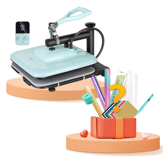 [⚡Flash Deal] Manual Heat Press Machine 15" x 15" 230V - (2 Colors) & Free Materials