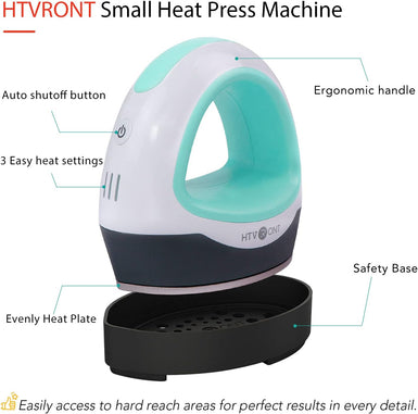 HTVRONT Mini Heat Press Machine + HTV & Sublimation Bundle