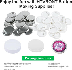 [Halloween Deal]Button Maker Machine 58mm with Free 110pcs Button Supplies - No Need to Install Pin Maker