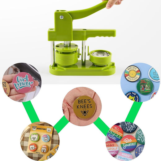 Limited:72.66]Button Maker Machine 58mm - No Need to Install Pin Make –  HTVRONT UK Store