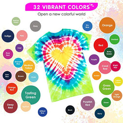 Tie Dye Kit - 32 Vibrant Colors Pre-Filled Bottles [Clearance]