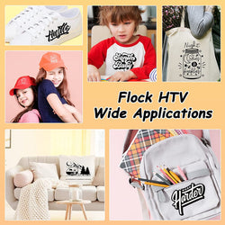 Flock HTV Heat Transfer Vinyl-12" x 6FT（2 colors）