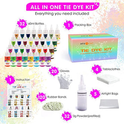 Tie Dye Kit - 32 Vibrant Colors Pre-Filled Bottles [Clearance]