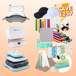 [All in one]LOKLiK Auto Heat Press 2+Tumbler Heat Press+Hat Heat Press+All in One Bundle(Multicolor HTV Roll*20+150 sheets Sublimation Paper A4+Sublimation HTV Roll+PUFF HTV*8+Tumbler Blanks*4+Canvas Bags*6+Cap*2+Tools≥237 ￡)