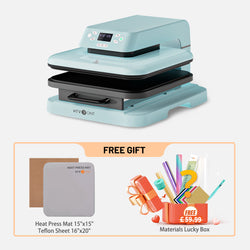 HTVRONT Auto Heat Press Machine 15" x 15"  220V - (2 Colors) & Materials Box For Free