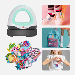 HTVRONT Mini Heat Press Machine & 20 Pack Embroidered Iron-On Repair Patches for Clothes