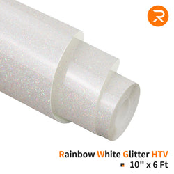 Rainbow Glitter HTV Vinyl Roll for Sublimation - 10" x 6 Ft