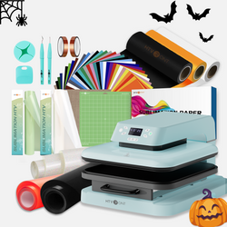 [🎃Halloween Kit] HTVRONT Auto Heat Press Machine 15" x 15"  220V + HTV & Sublimation & Tools Bundle（≥￡157）