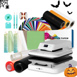 [🎃Halloween Kit] HTVRONT Auto Heat Press Machine 15" x 15"  220V + HTV & Sublimation & Tools Bundle（≥￡157）