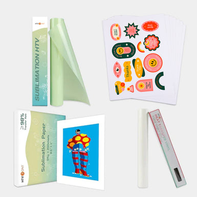 [Sublimation Kit] 200 Sheets Sublimation Paper & Sublimation HTV & Sticker Paper Bundle