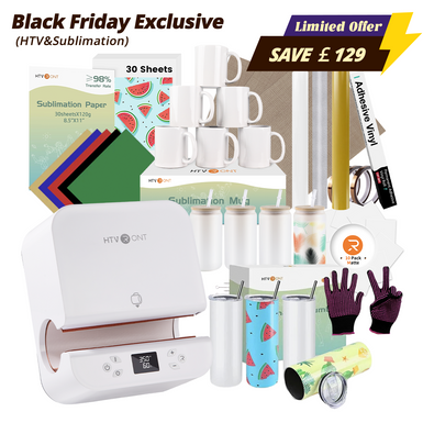 [BF Deal] Auto Tumbler Heat Press Machine  +Super Valued Bundle(30pcs Sublimation Paper+6pack Sublimation Mugs Blank-11oz+4Pack Glass 16oz+4Pack Tumbler Blank- 20oz+Sticker Paper*30+HTV*5+Adhesive Rolls*3+PTFE Teflon&Heat Tape+Gloves≥￡129)