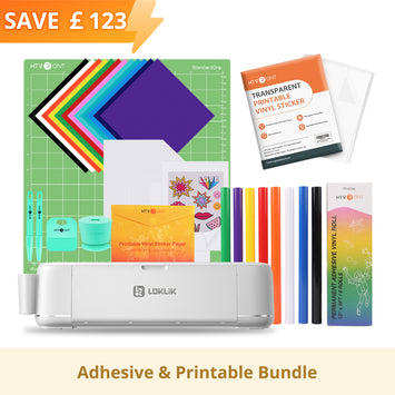 [Adhesive & Printable Bundle] LOKLiK iCraft™ Cutting Machine + Adhesive & Printable Bundle(8 rolls &14 sheets adhesive vinyl , 115 sheets printable paper, essential tools)