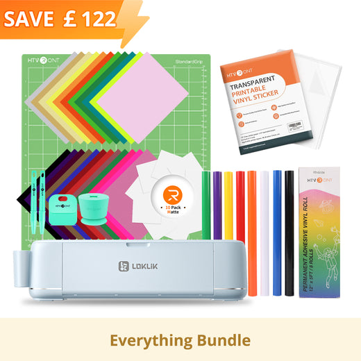 [Everything Bundle] LOKLiK iCraft™ Cutting Machine + Everything Bundle (36 sheets HTV, 8 rolls adhesive vinyl, 25 sheets printable vinyl, cutting mat, weeding tools)