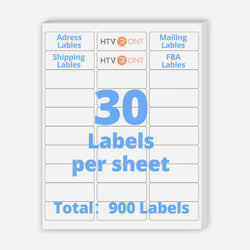 Address Labels 30 Sheets - 8.5x11in  900 Labels