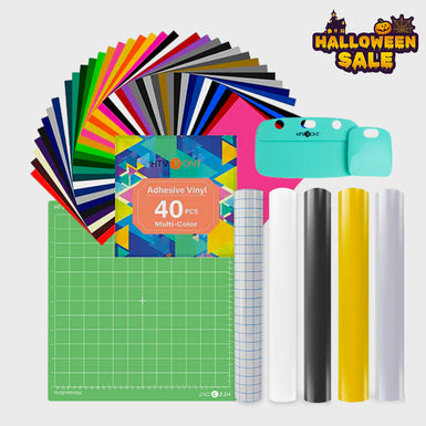 [Save £17] Adhevise Vinyl Starter Kit Bundle - 40 Sheets + 4 rolls 5ft Adhesive Vinyl + 1 roll 5ft Transfer Tape + Tools