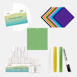 [Christmas Mug DIY Kit] 12 Pack Mugs + Basic Basic Sublimation &  Permanent Vinyl Bundle