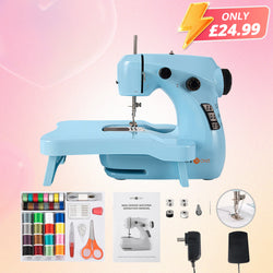 Mini Sewing Machine for Beginners + Extension Table + 42 Pcs Sewing Set +Neddle Threadar+4pcs Metal Bobbins