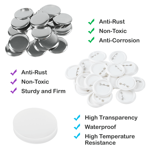 400 Pcs Plastic Blank Button Supplies 58mm/2.25 inch