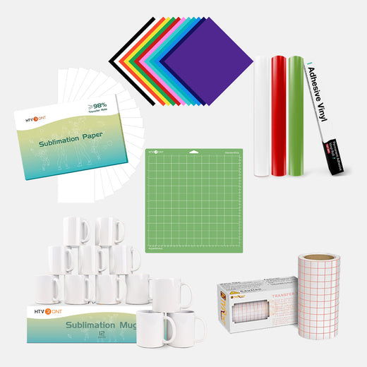 [Christmas Mug DIY Kit] 12 Pack Mugs + Basic Basic Sublimation &  Permanent Vinyl Bundle