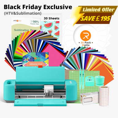 [Black Friday Exclusive] Loklik Crafter™ Cutting Machine & All-in-one Bundle (Adhesive Vinyl, Transfer Tape, Printable Sticker Paper,  HTV,  Sublimation Paper, Weeding Tools)